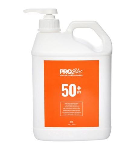 Probloc Spf 50 + Sunscreen 2.5l Pump Bottle SS25-50 sunscreen Paramount Safety Products