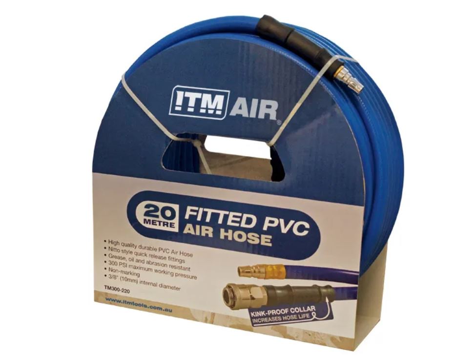 ITM PVC Air Hose 10MM x 20M with Couplers TM300-220 Pick Up In Store Air Hose Reel ITM