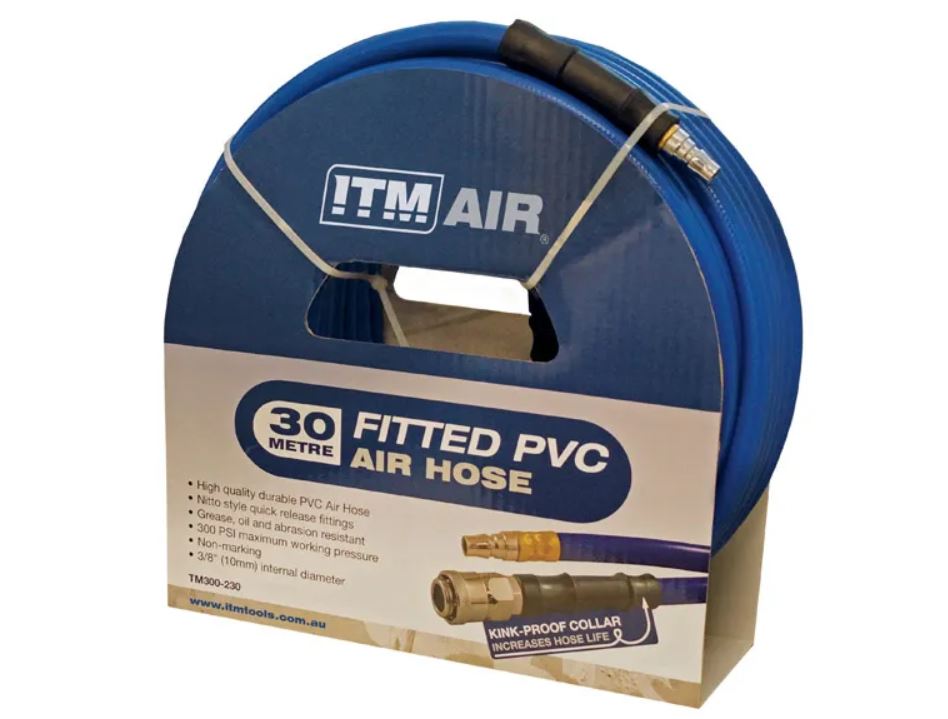 ITM PVC Air Hose 10MM x 30M with Couplers TM300-230 Pick Up In Store Air Hose Reel ITM