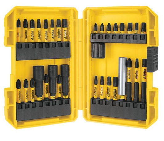 Alpha ThunderMax Impact Driver Bit Set 33 Piece incl Mag Boost in Plastic Case TMDSET-33 Drill Sets Alpha