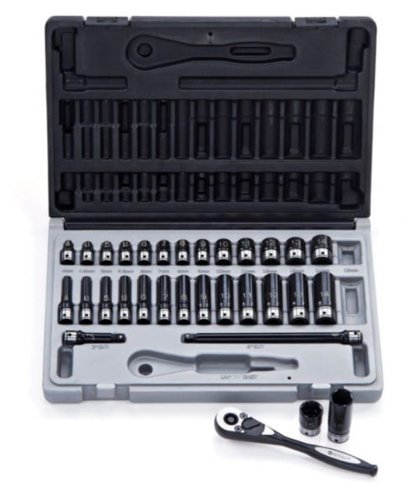 Dual Action 31 Piece 1/4 Drive 6-Point Metric Socket Set 10043102